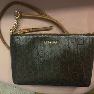 Calvin Klein Black and Tan Crossbody Bag